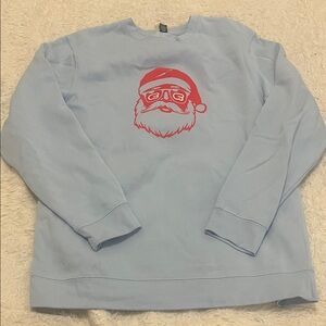 Cyclebar Light Blue Santa Crewneck Sweater